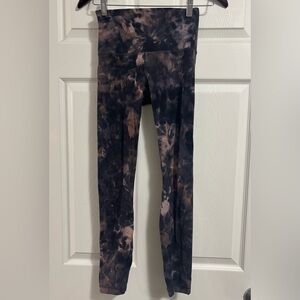 lululemon athletica Black and Pink Tie-Dye Leggings